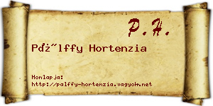Pálffy Hortenzia névjegykártya