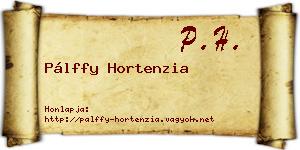 Pálffy Hortenzia névjegykártya